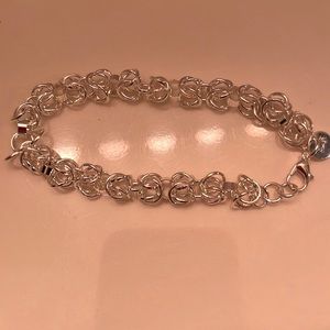 Stylish Sterling Silver Linked Bracelet